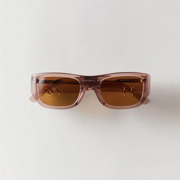 AMBUSH CORTNEY Rectangular-frame Sunglasses In Brown Courteney - Rectangle Clear Brown Frame Sunglasses For Women  main image 3